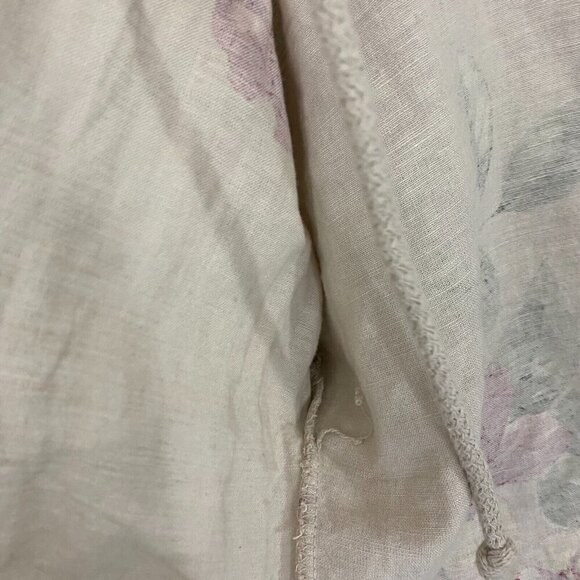 Coral Bay Floral Oversized Linen Open Front Jacket PM Petite Medium Beach Beige - Picture 16 of 16